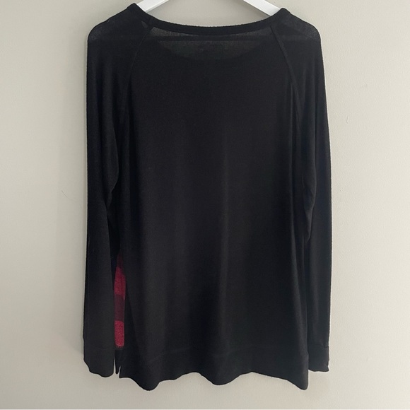 5/$25 SONOMA Buffalo Plaid Lightweight Sweater - Red Black Size Large - Picture 5 of 5